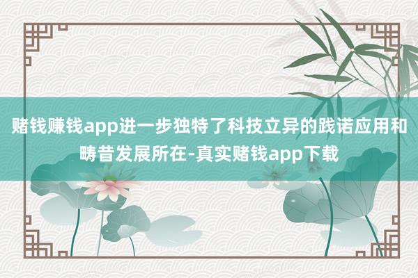 赌钱赚钱app进一步独特了科技立异的践诺应用和畴昔发展所在-真实赌钱app下载