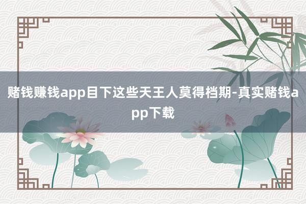 赌钱赚钱app目下这些天王人莫得档期-真实赌钱app下载