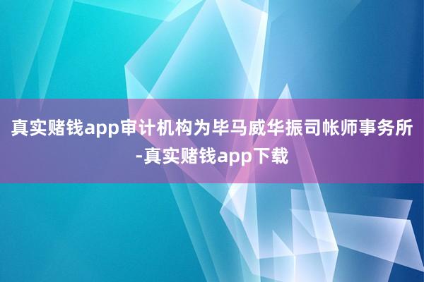 真实赌钱app审计机构为毕马威华振司帐师事务所-真实赌钱app下载