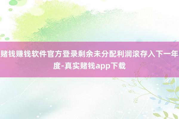 赌钱赚钱软件官方登录剩余未分配利润滚存入下一年度-真实赌钱app下载