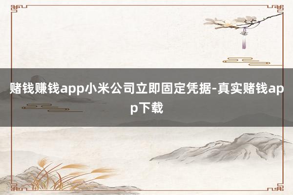 赌钱赚钱app小米公司立即固定凭据-真实赌钱app下载