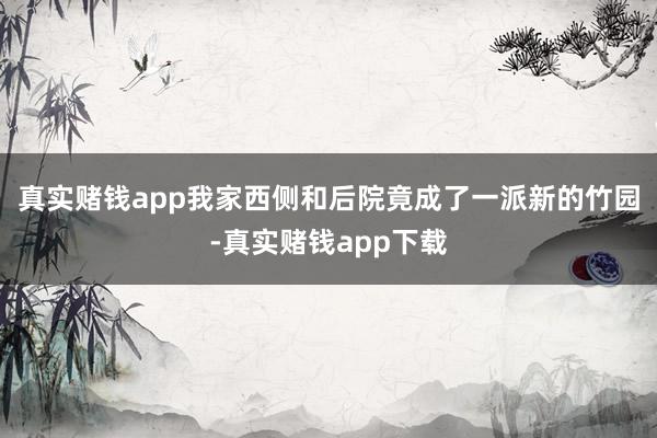 真实赌钱app我家西侧和后院竟成了一派新的竹园-真实赌钱app下载