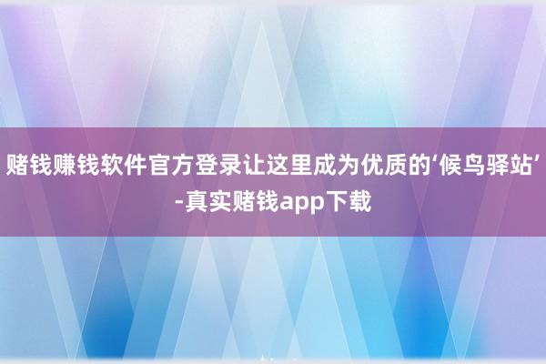 赌钱赚钱软件官方登录让这里成为优质的‘候鸟驿站’-真实赌钱app下载